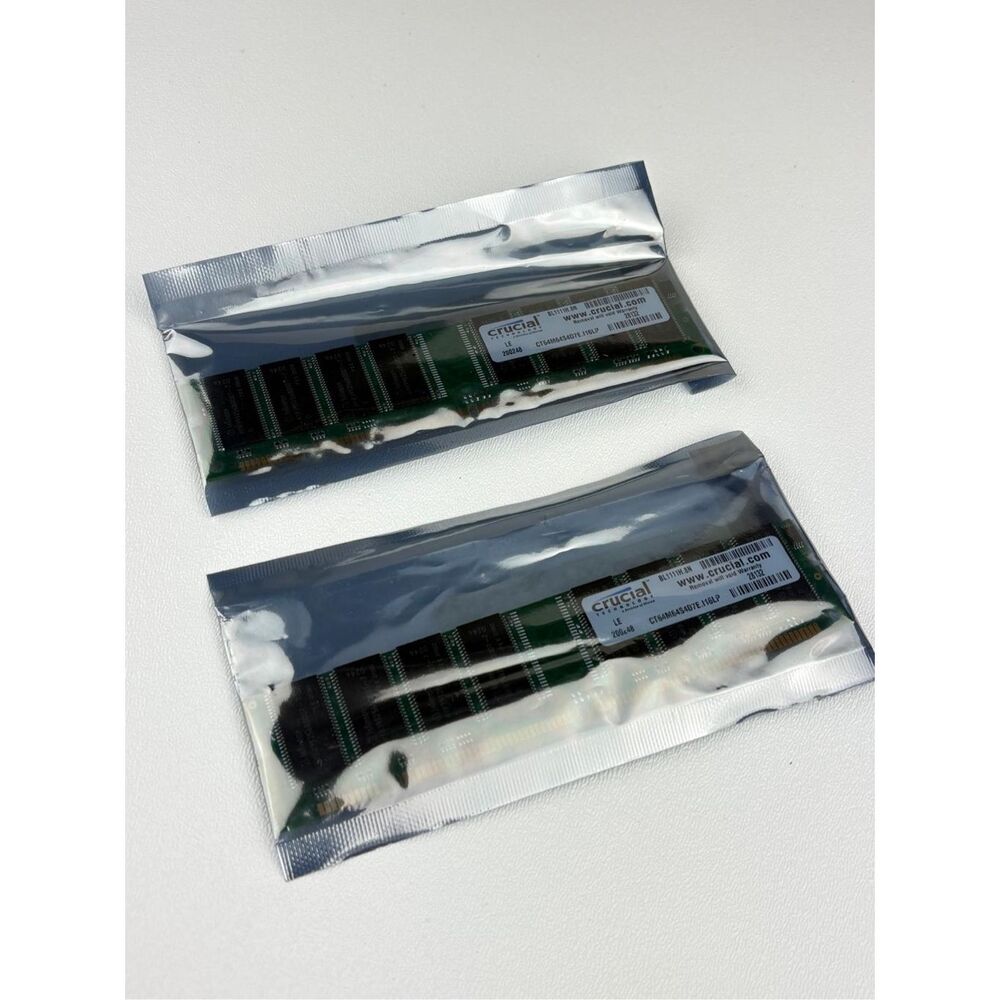 NEW, Sealed Lot of 2 - Crucial CT64M64S4D7E 512MB 168PIN DIMM 64Mx64 SDRAM PC133